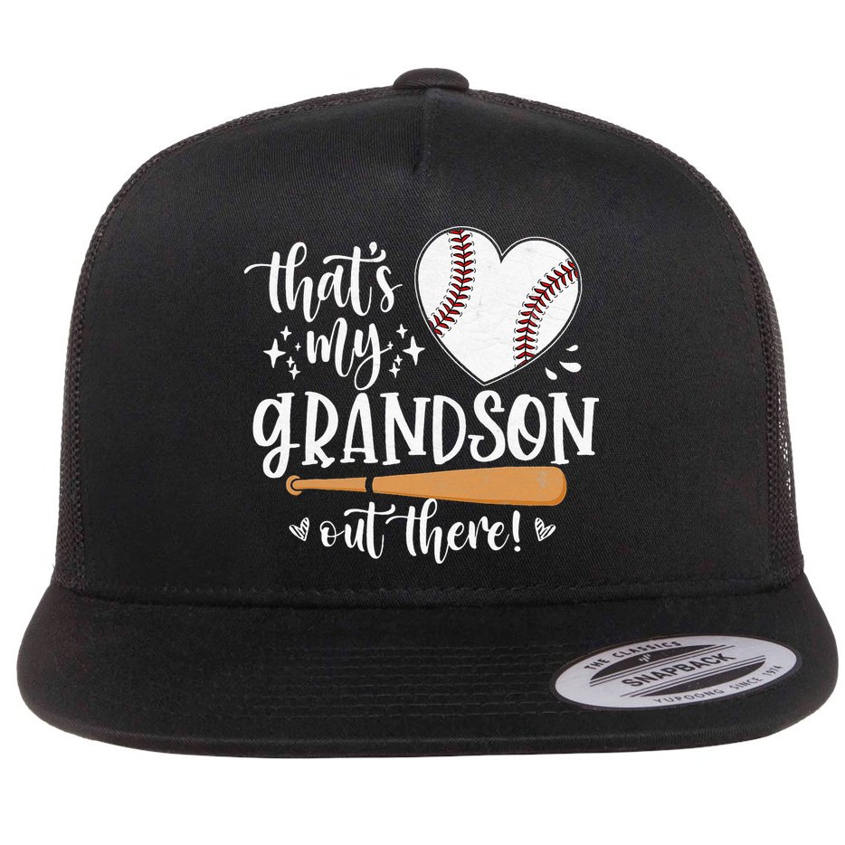 That's My Grandson Out There Baseball Grandma Mother's Day Flat Bill Trucker Hat