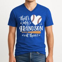 That's My Grandson Out There Baseball Grandma Mother's Day V-Neck T-Shirt