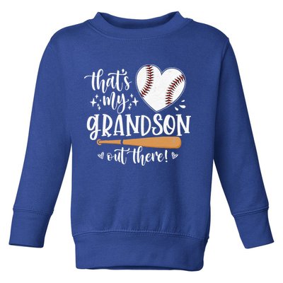 That's My Grandson Out There Baseball Grandma Mother's Day Toddler Sweatshirt