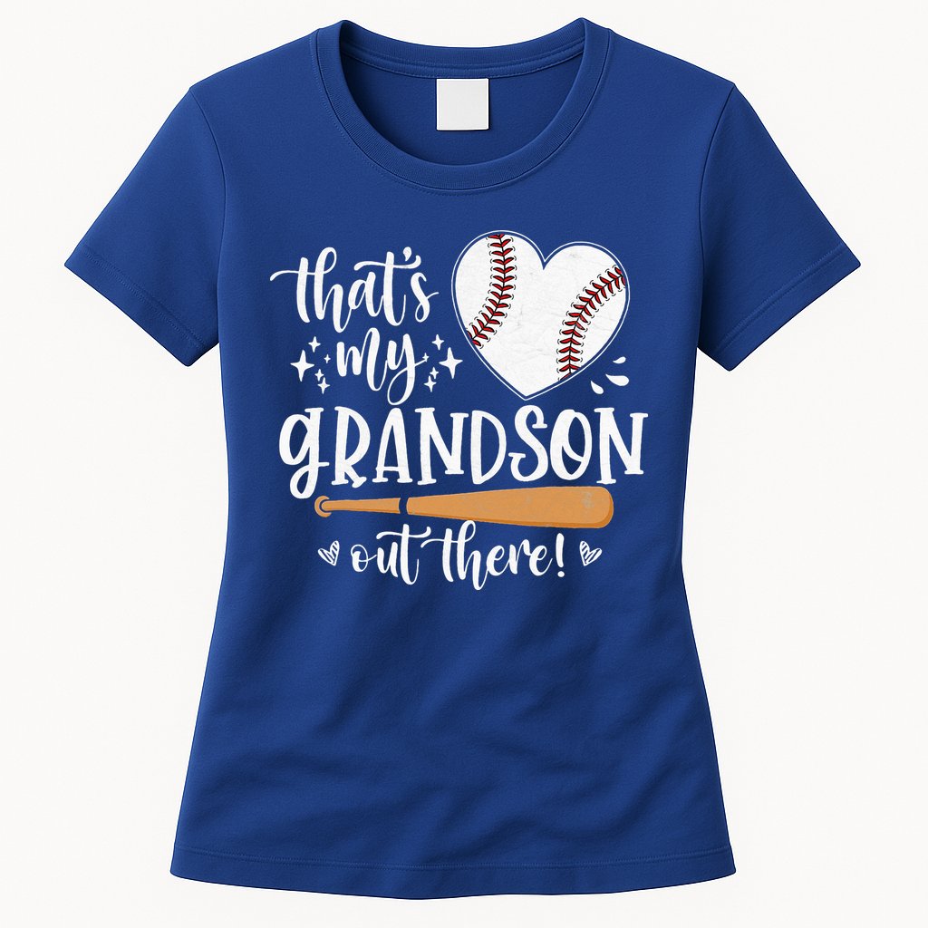 That's My Grandson Out There Baseball Grandma Mother's Day Womens T-Shirt
