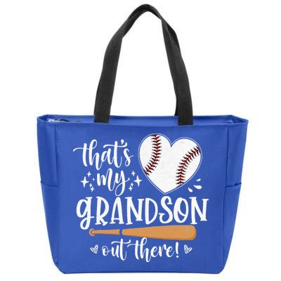 That's My Grandson Out There Baseball Grandma Mother's Day Zip Tote Bag