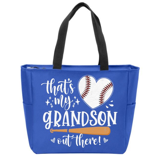 That's My Grandson Out There Baseball Grandma Mother's Day Zip Tote Bag