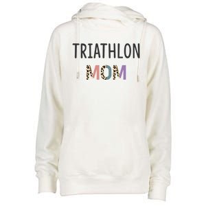 Triathlon Mom Gift Triathlete Gift Funny Triathlon Gift Womens Funnel Neck Pullover Hood