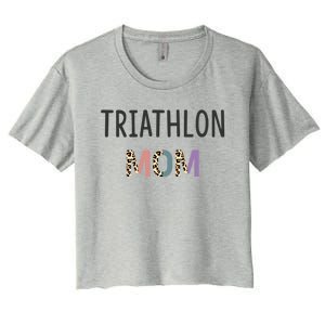 Triathlon Mom Gift Triathlete Gift Funny Triathlon Gift Women's Crop Top Tee