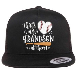 That's My Grandson Out There Baseball Grandma Mother's Day Flat Bill Trucker Hat