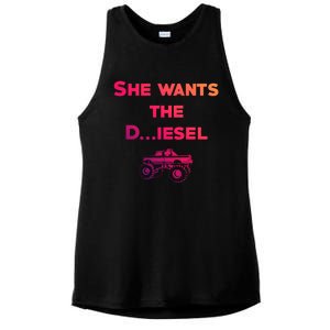 Truck Meme Gift She Wants The D Dick Diesel Truck Cool Gift Great Gift Ladies PosiCharge Tri-Blend Wicking Tank