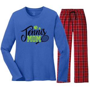 Tennis Mom Gift For Tennis Playing Mom Gift Tennis Gift Women's Long Sleeve Flannel Pajama Set 