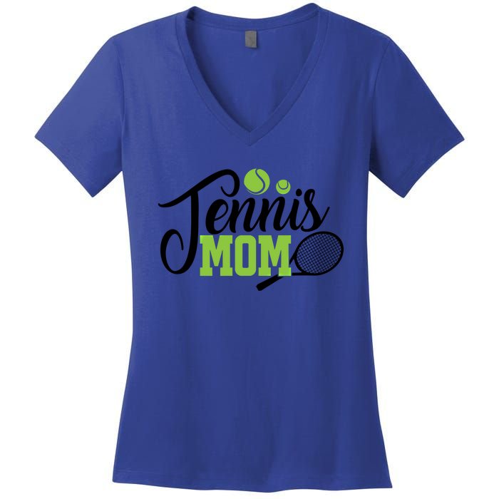 Tennis Mom Gift For Tennis Playing Mom Gift Tennis Gift Women's V-Neck T-Shirt