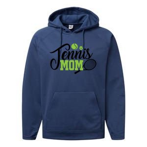 Tennis Mom Gift For Tennis Playing Mom Gift Tennis Gift Performance Fleece Hoodie