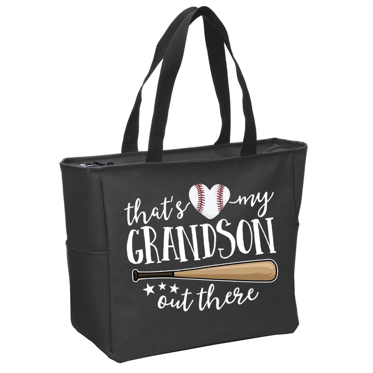 That's My Grandson Out There Baseball Zip Tote Bag