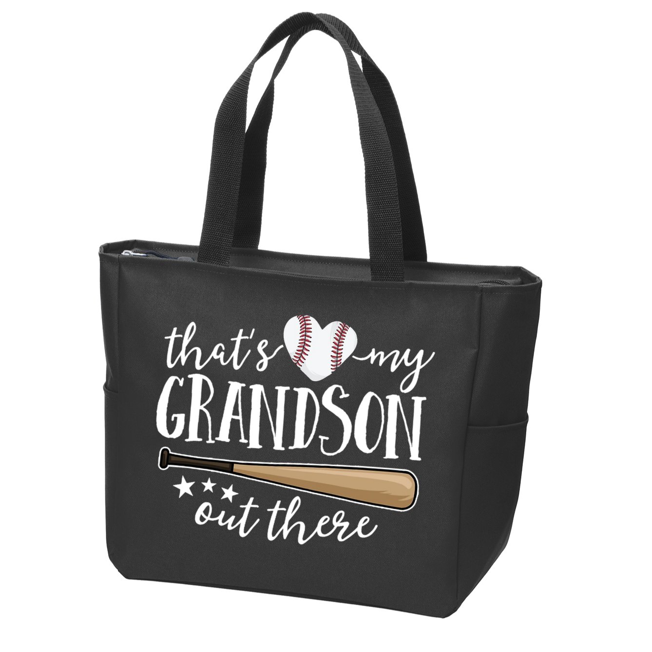 That's My Grandson Out There Baseball Zip Tote Bag