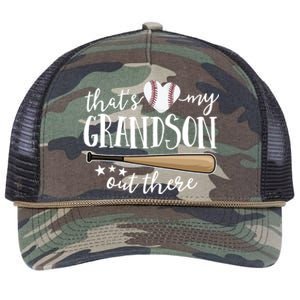 That's My Grandson Out There Baseball Retro Rope Trucker Hat Cap