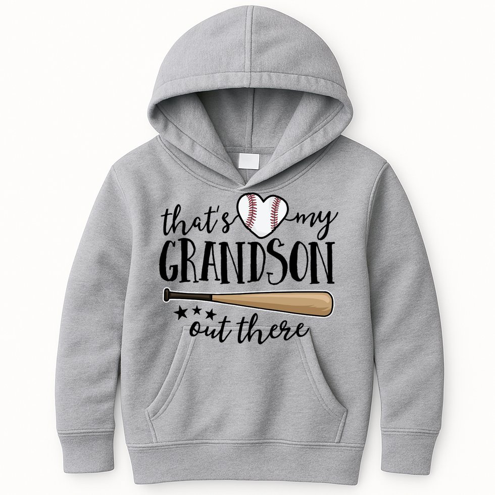 That's My Grandson Out There Baseball Kids Hoodie