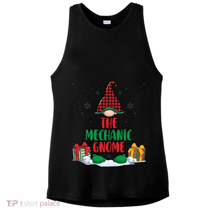 The Mechanic Gnome Xmas Holiday Auto Repairman Christmas Ladies PosiCharge Tri-Blend Wicking Tank