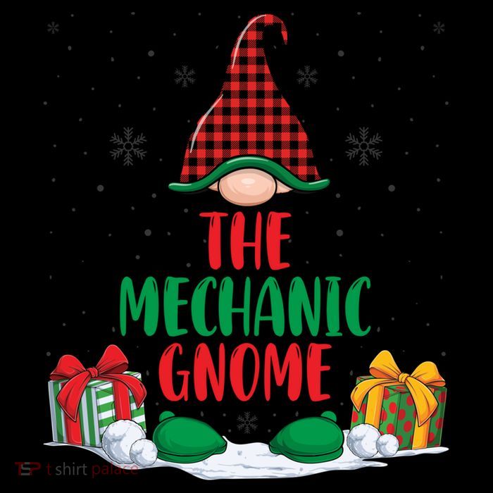 The Mechanic Gnome Xmas Holiday Auto Repairman Christmas Flatbill Hat