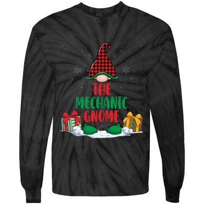 The Mechanic Gnome Xmas Holiday Auto Repairman Christmas Tie-Dye Long Sleeve Shirt