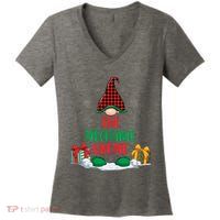 The Mechanic Gnome Xmas Holiday Auto Repairman Christmas Women's V-Neck T-Shirt