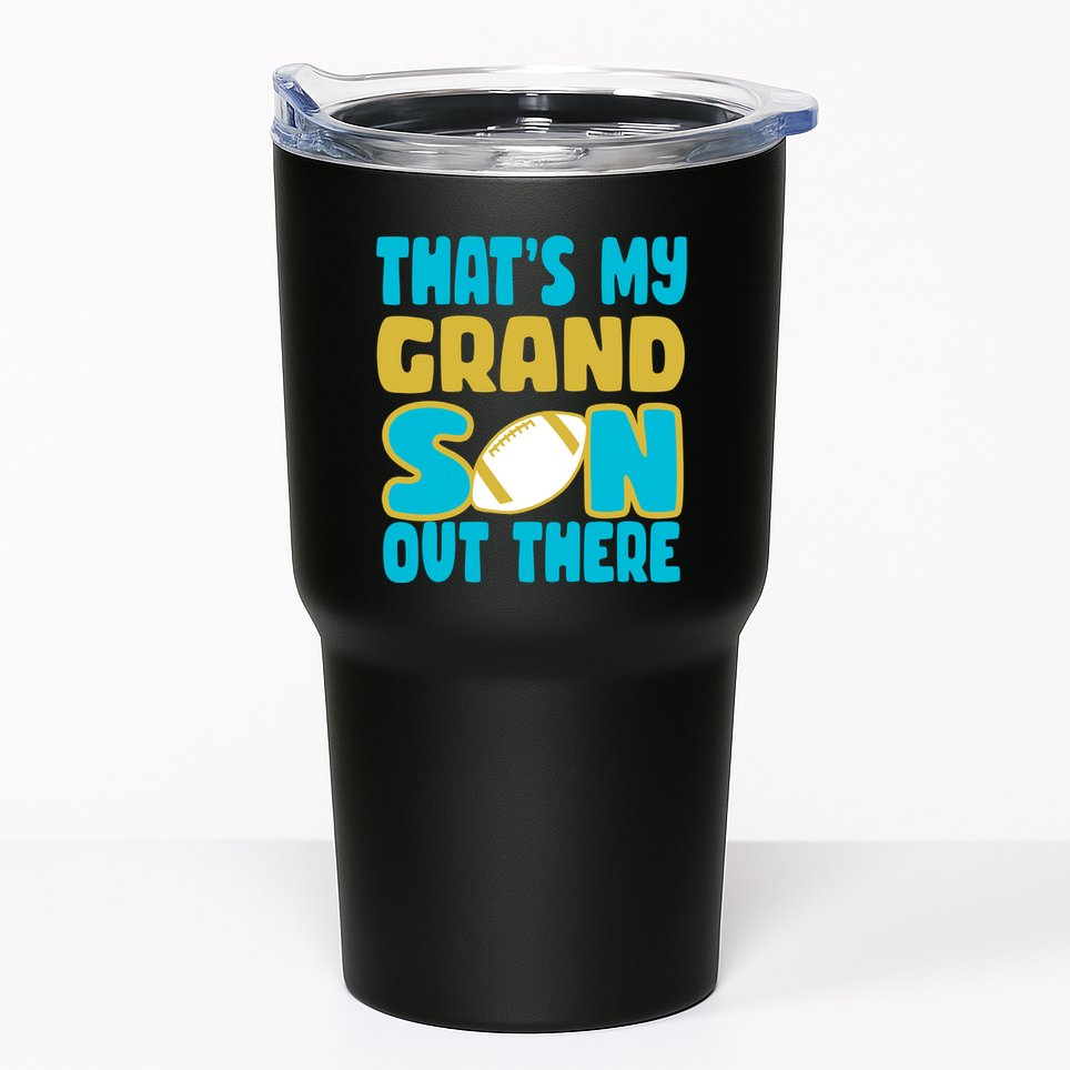 That's My Grandson Out There Football Tumbler