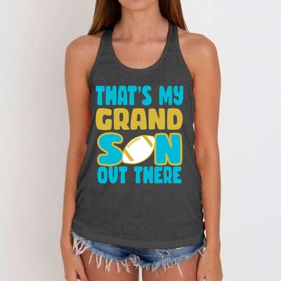 That's My Grandson Out There Football Women's Knotted Racerback Tank