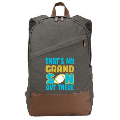 That's My Grandson Out There Football Cotton Canvas Backpack