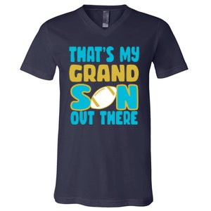 That's My Grandson Out There Football V-Neck T-Shirt