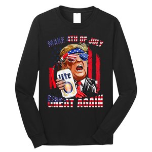 Trump Make Great Again Drinking Beer Long Sleeve Shirt