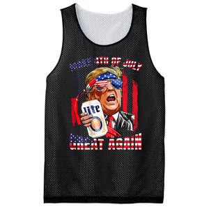 Trump Make Great Again Drinking Beer Mesh Reversible Basketball Jersey Tank