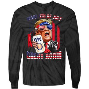 Trump Make Great Again Drinking Beer Tie-Dye Long Sleeve Shirt