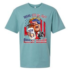 Trump Make Great Again Drinking Beer Sueded Cloud Jersey T-Shirt