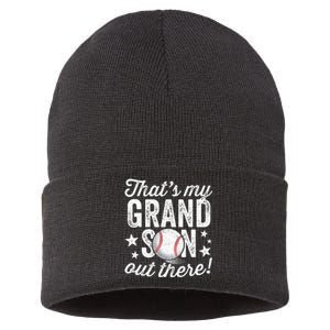 Thats My Grandson Out There Baseball Grandma Sustainable Knit Beanie