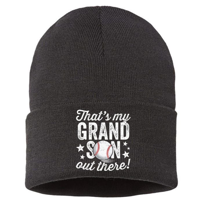 Thats My Grandson Out There Baseball Grandma Sustainable Knit Beanie