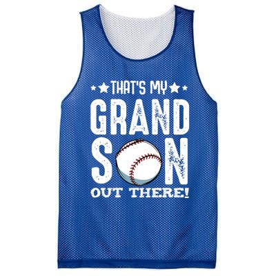 That's My Grandson Out There Baseball Family Grandparents Gift Mesh Reversible Basketball Jersey Tank