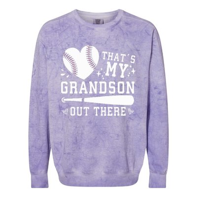 ThatS My Grandson Out There Baseball Grandma MotherS Day Colorblast Crewneck Sweatshirt