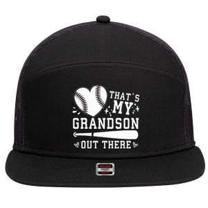 ThatS My Grandson Out There Baseball Grandma MotherS Day 7 Panel Mesh Trucker Snapback Hat