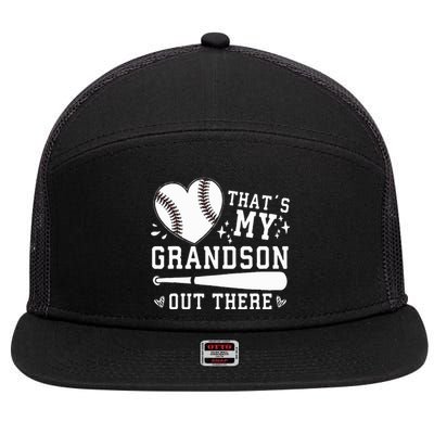 ThatS My Grandson Out There Baseball Grandma MotherS Day 7 Panel Mesh Trucker Snapback Hat