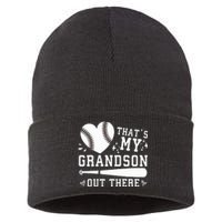 ThatS My Grandson Out There Baseball Grandma MotherS Day Sustainable Knit Beanie