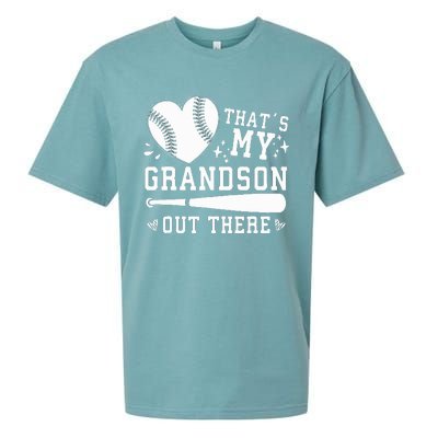 ThatS My Grandson Out There Baseball Grandma MotherS Day Sueded Cloud Jersey T-Shirt