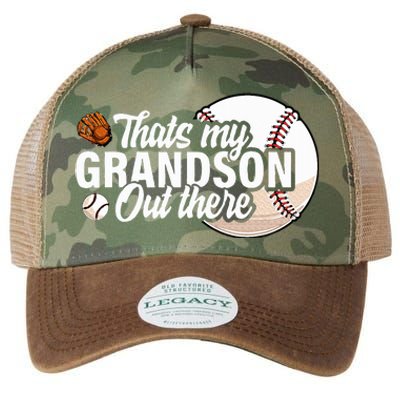 ThatS My Grandson Out There Baseball Grandpa Grandma Legacy Tie Dye Trucker Hat