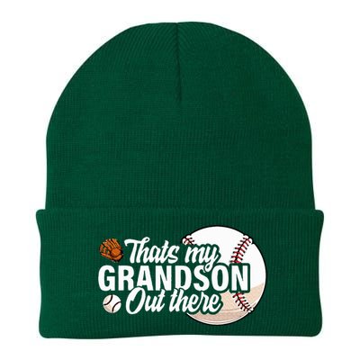 ThatS My Grandson Out There Baseball Grandpa Grandma Knit Cap Winter Beanie