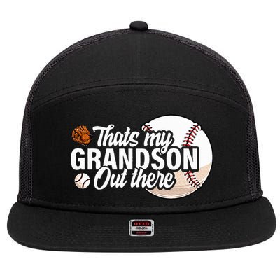 ThatS My Grandson Out There Baseball Grandpa Grandma 7 Panel Mesh Trucker Snapback Hat