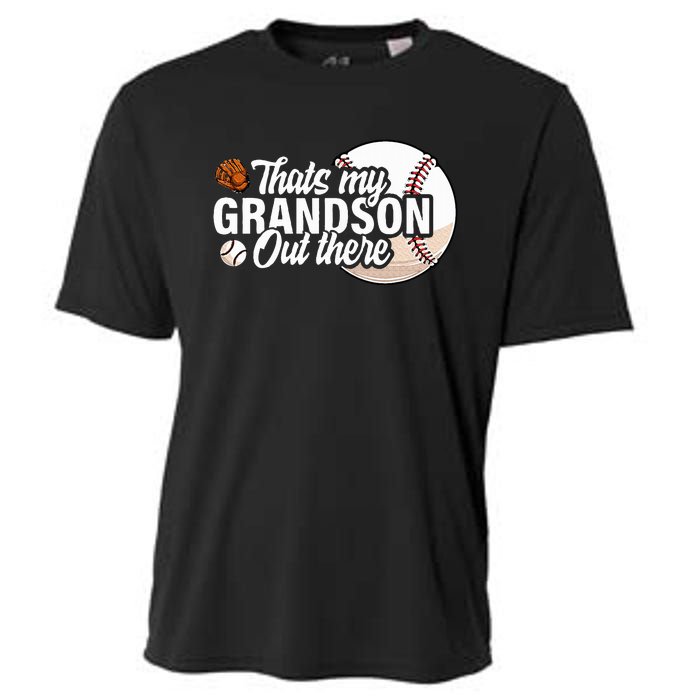 ThatS My Grandson Out There Baseball Grandpa Grandma Cooling Performance Crew T-Shirt