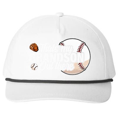 ThatS My Grandson Out There Baseball Grandpa Grandma Snapback Five-Panel Rope Hat