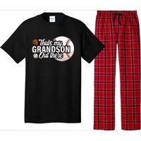 ThatS My Grandson Out There Baseball Grandpa Grandma Pajama Set