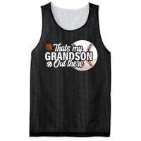 ThatS My Grandson Out There Baseball Grandpa Grandma Mesh Reversible Basketball Jersey Tank