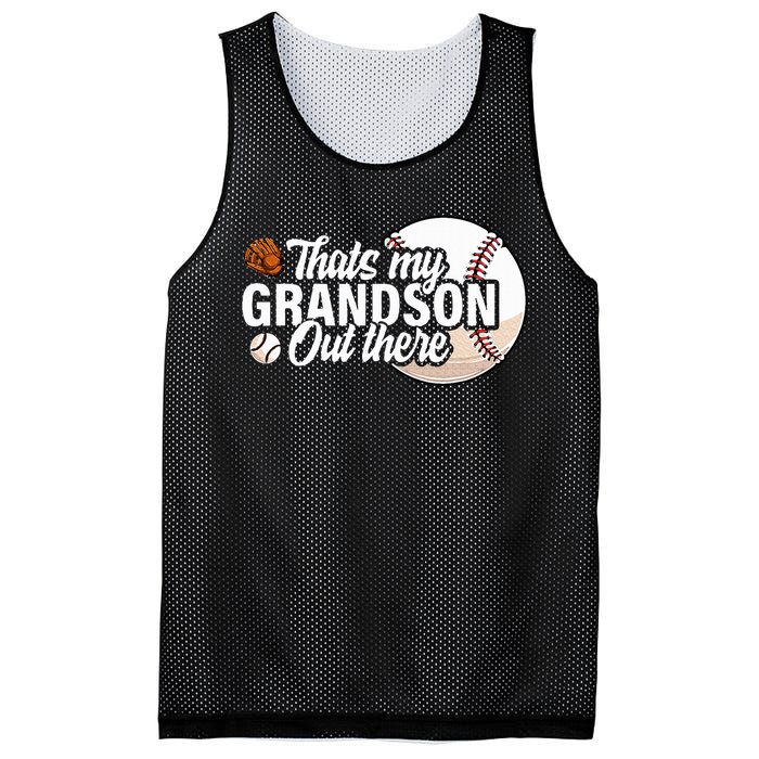 ThatS My Grandson Out There Baseball Grandpa Grandma Mesh Reversible Basketball Jersey Tank