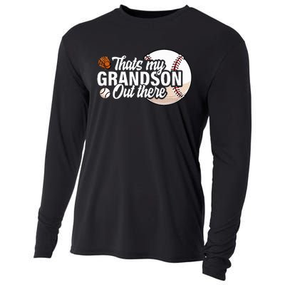 ThatS My Grandson Out There Baseball Grandpa Grandma Cooling Performance Long Sleeve Crew