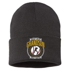 ThatS My Grandson Out There Baseball Sports Hobby Athlete Sustainable Knit Beanie