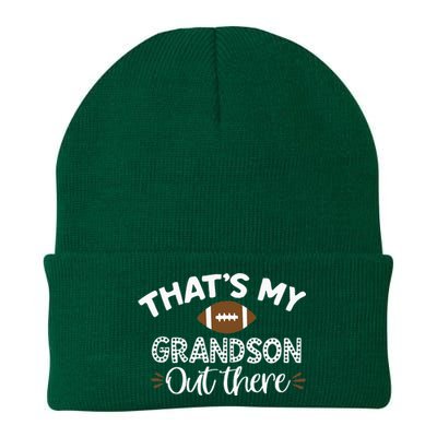 Thats My Grandson Out There Funny Football Grandma Knit Cap Winter Beanie