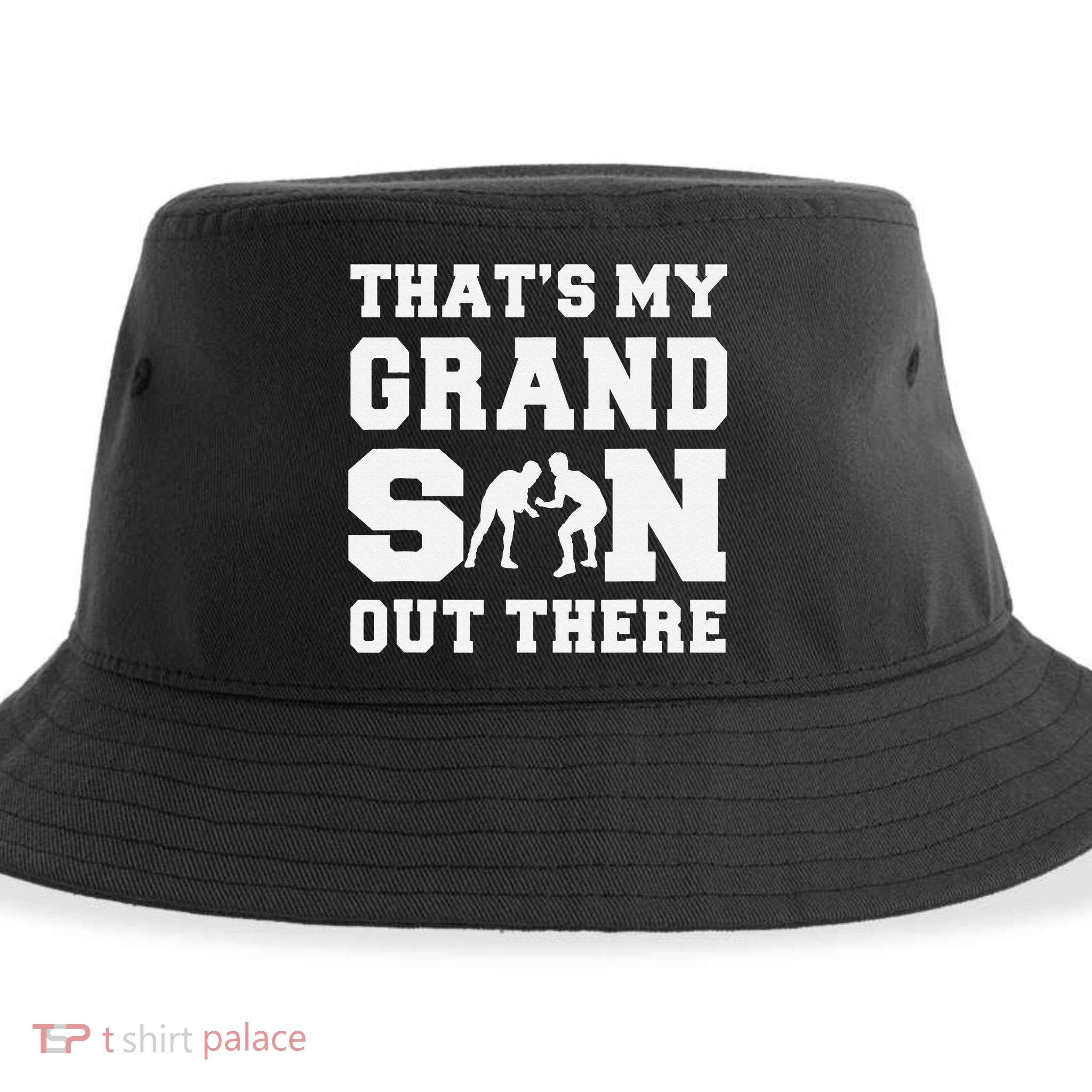 That's My Grandson Out There Wrestling  Sustainable Bucket Hat