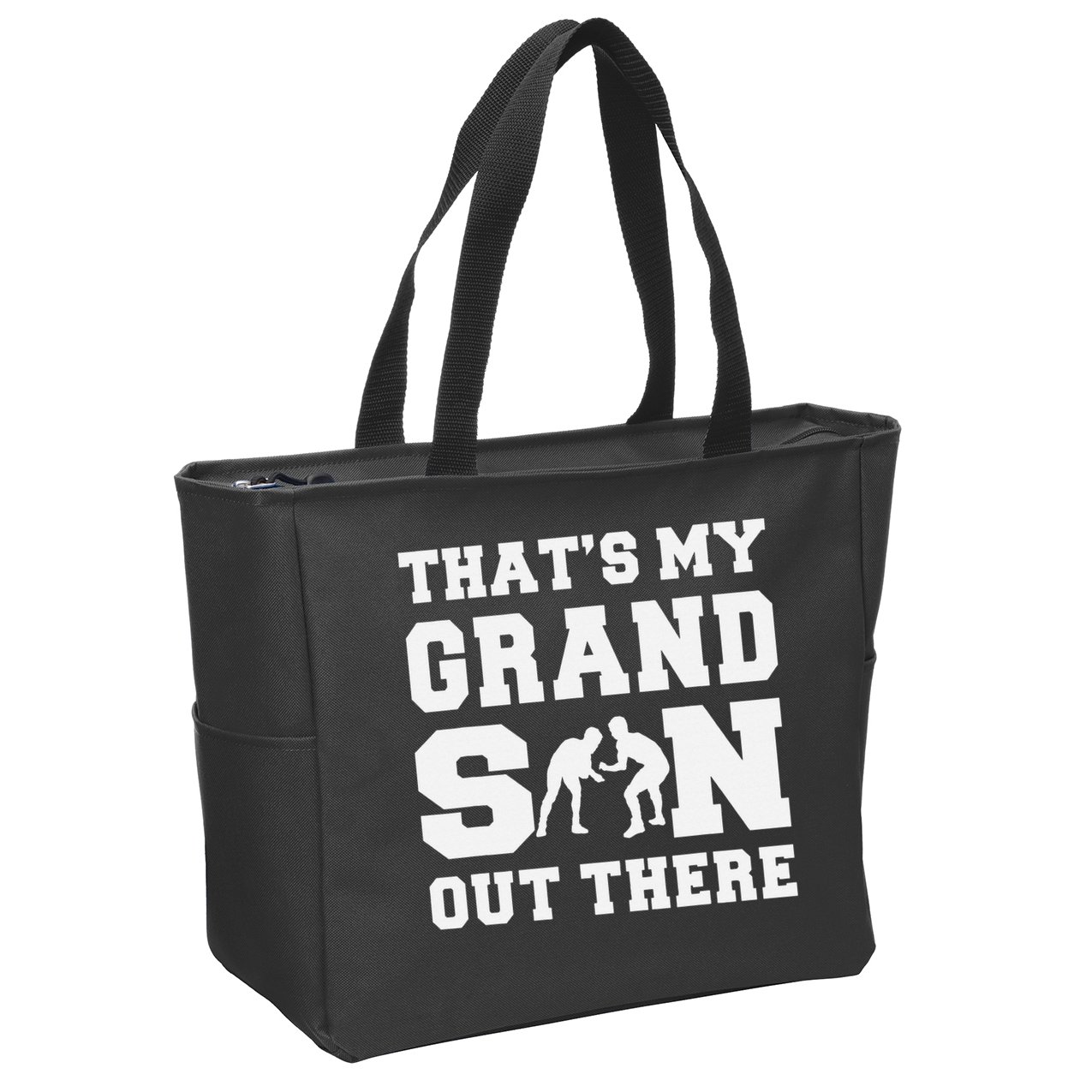 That's My Grandson Out There Wrestling  Zip Tote Bag